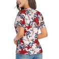 thumbnail image 3 of Xecao Lilies Flowers for Women's V-Neck T-Shirts-Elegant Half-Sleeve Tops Perfect for Summer-X-Large, 3 of 5