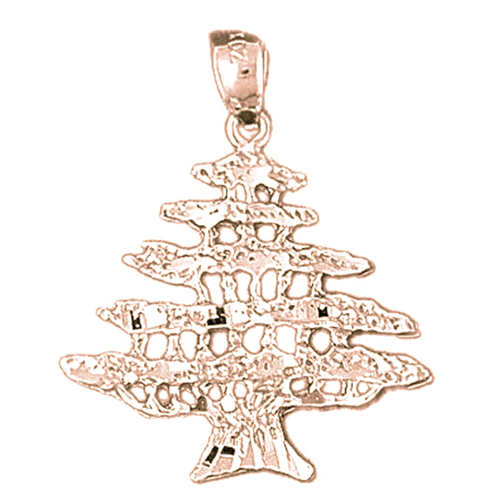 14K Rose Gold-plated 925 Silver Cedar Tree Pendant with 18 Necklace Jewels Obsession Cedar Tree Necklace 
