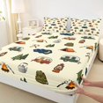 thumbnail image 4 of Manfei Lovely Rv Bed Sheets,Cute Camping Print Full Size Sheets,Cream,4pcs,1 Flat Sheet, 1 Fitted Sheet and 2 Pillowcases, 4 of 6