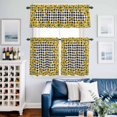 thumbnail image 2 of Farmhouse Vintage Kitchen Curtains Valances and Tiers Set of 3 Sunflowers Floral Botanical Black Plaid Tier Curtains and Valance with Rod Pocket for Small Windows, 27.5"x36", 2 of 9