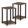 thumbnail image 1 of FURINNO Turn-N-Tube Haydn 2-Pack End Table, Walnut/Brown, 1 of 2