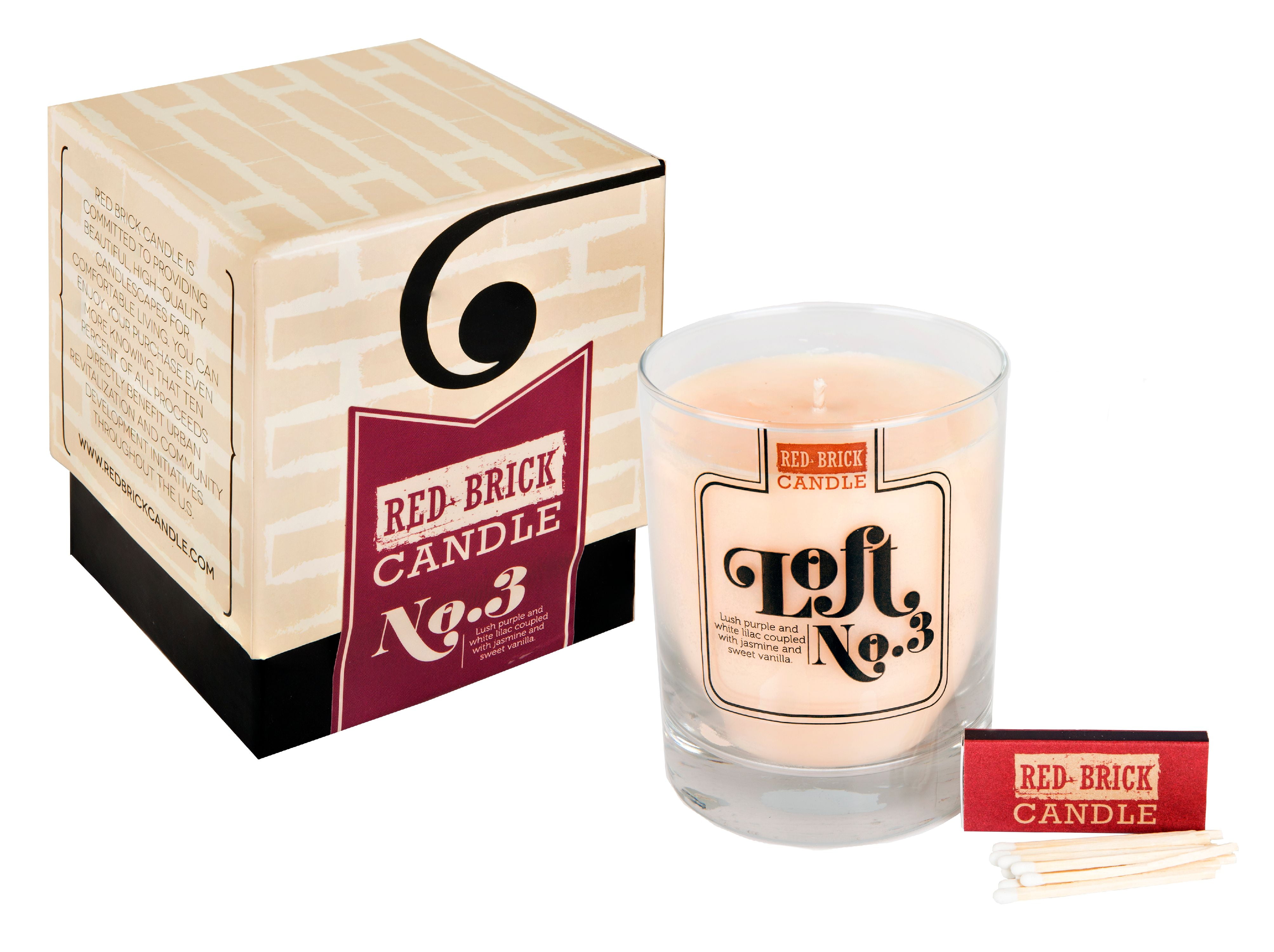 Scented Candles Lilac, Jasmine Vanilla Blend Soy Based Wax Candle 109 oz By Red Brick Candle