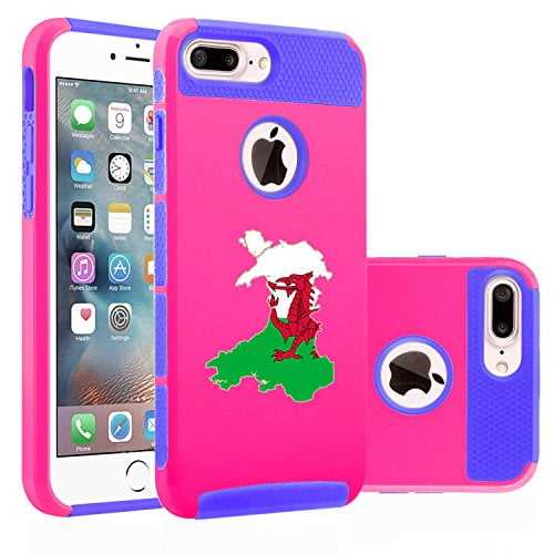 For Apple (iPhone 8 Plus) Shockproof Impact Hard Soft Case Cover Wales Welsh...
