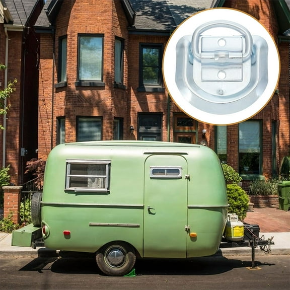 FRCOLOR 2pcs Heavy Duty D Ring Tie Down Anchors Stainless Steel Carabiner Hitch Accessories with Safety Chain Lock Pin