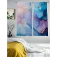 thumbnail image 3 of Abstract Impressionist Sheer Curtains 72 Inches Long 2 Panels Blue Marble Texture Light Filtering Semi Sheer Window Curtains Drapes for Bedroom Living Room 52"x72", 3 of 7