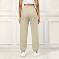 thumbnail image 6 of ZHYou No Boundarie Sweatpants for Women Fleece Multi Vertical Seam Drawstring High Waist Loose Cuffed Leg Joggers with Side Pockets,Beige,Size 2XL, 6 of 6
