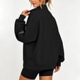 thumbnail image 7 of Mifsaly Womens Mock Neck Sweatshirt Oversized Drop Shoulder Pullover Sweatshirts with Sleeve Zipper Pocket Black,L, 7 of 7