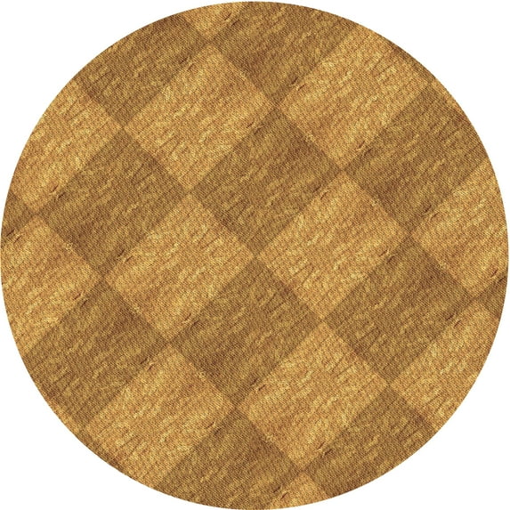 Ahgly Company Machine Washable Indoor Square Transitional Dark Orange Area Rugs, 3' Square