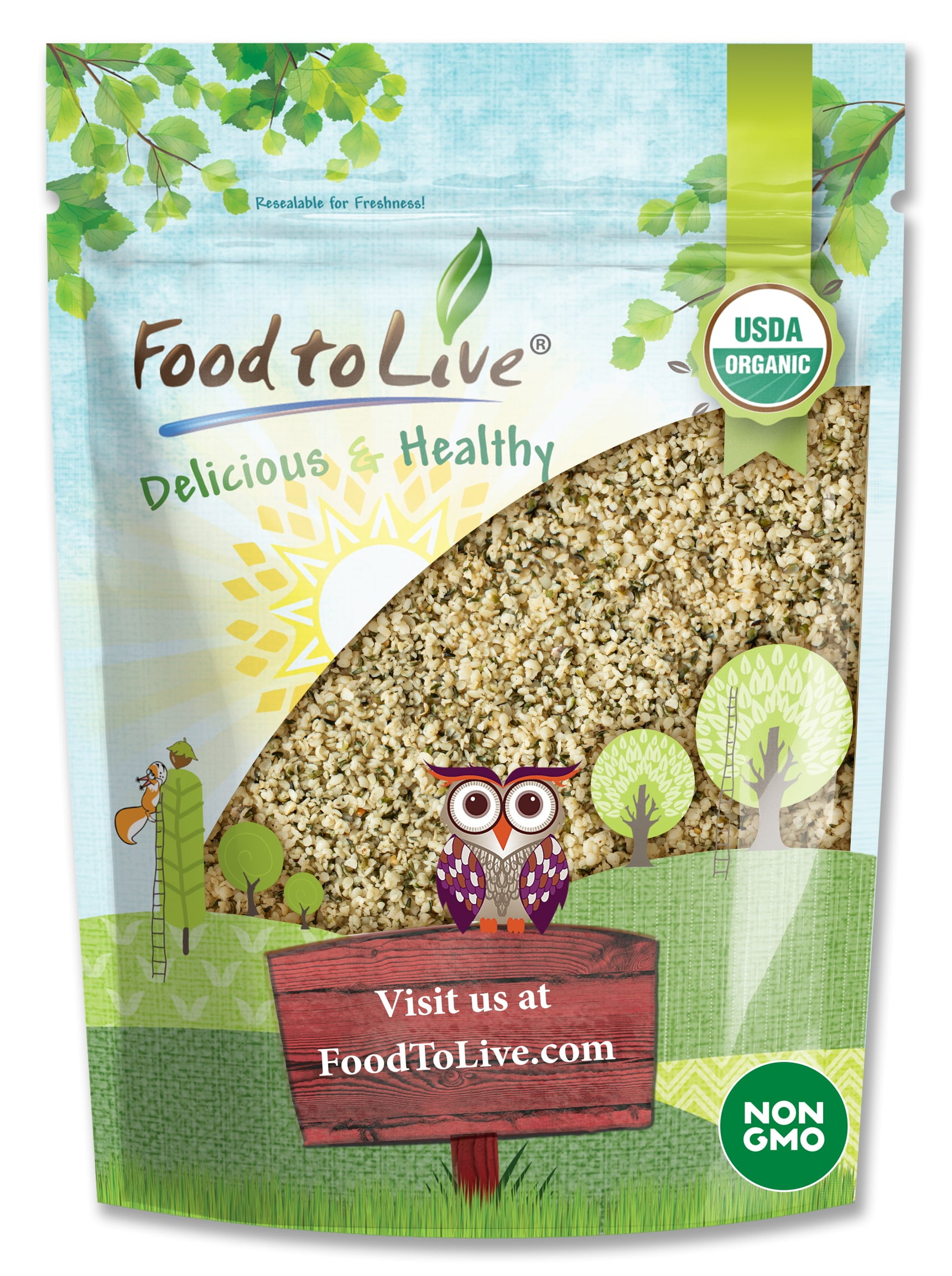 Organic Chinese Hemp Seeds, 1 Pound — Non-GMO, Kosher, Raw, Vegan — by Food to Live