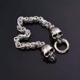 thumbnail image 2 of GKNET 6mm Men's Stainless Steel King Chain Punk Skull Byzantine Bracelets Link Chain, 2 of 6