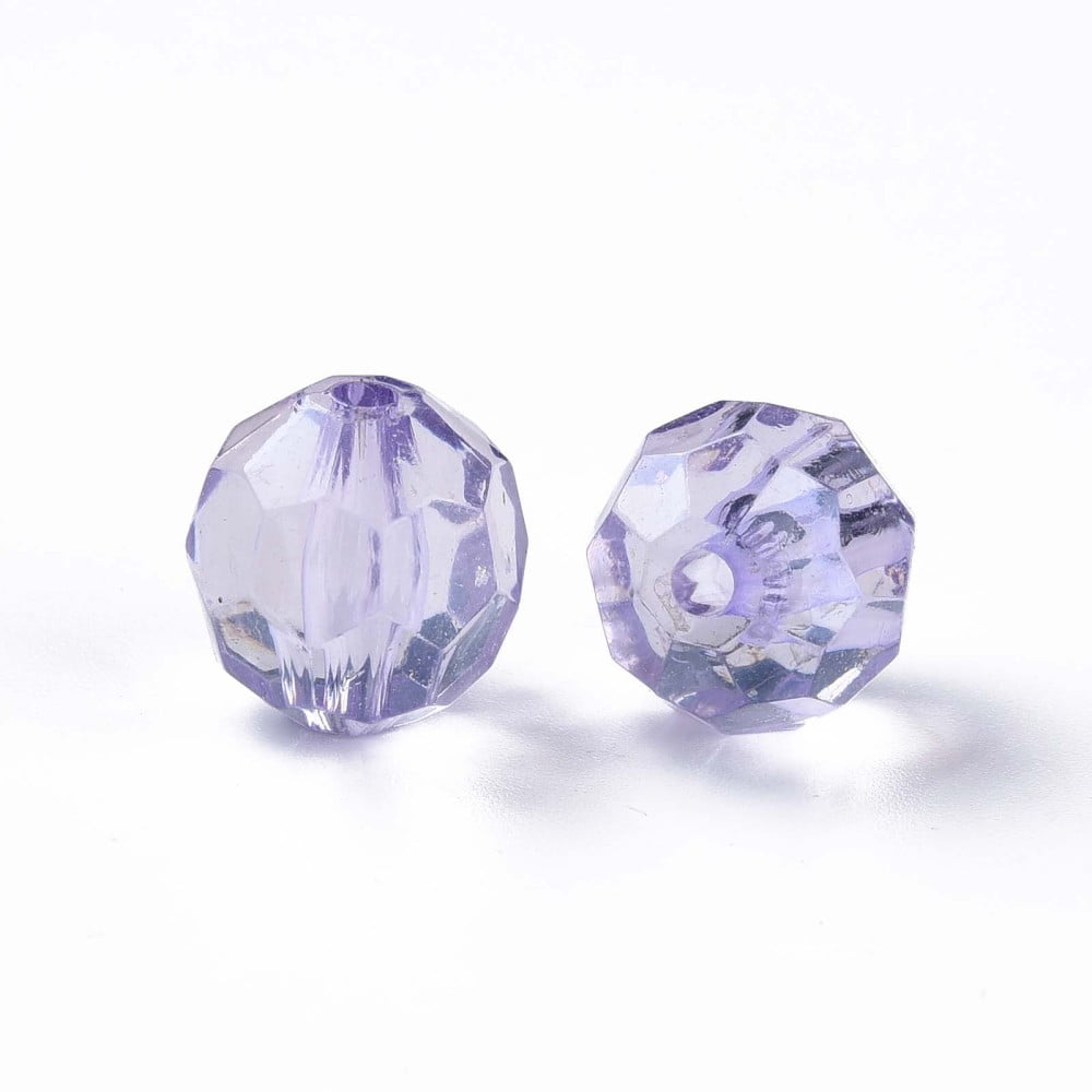 Transparent Acrylic Beads Faceted Football Lilac 14x13.5mm Hole: 2mm about 330pcs/500g