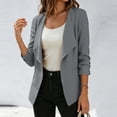 thumbnail image 6 of Hvogkswy Blazers for Women, Slim Fitted Casual 3/4 Sleeve Lapel Blazer Open Front One Button Business Office Jacket, 6 of 6