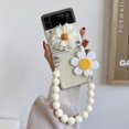 thumbnail image 1 of Clear Case Compatible With Samsung Galaxy Z Flip 4, Sunflower Smile Hard Pc Protective Cover With Strap Wrist, 1 of 1