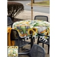 thumbnail image 6 of Square Outdoor Tablecloth with Umbrella Hole Sunflower Gnomes Outside Table Cloth Waterproof Patio Table Cover Spring Farmhouse Vintage Daisy Leaf Plaid Zipper Tablecloths for Picnic 54x54 Inch, 6 of 8