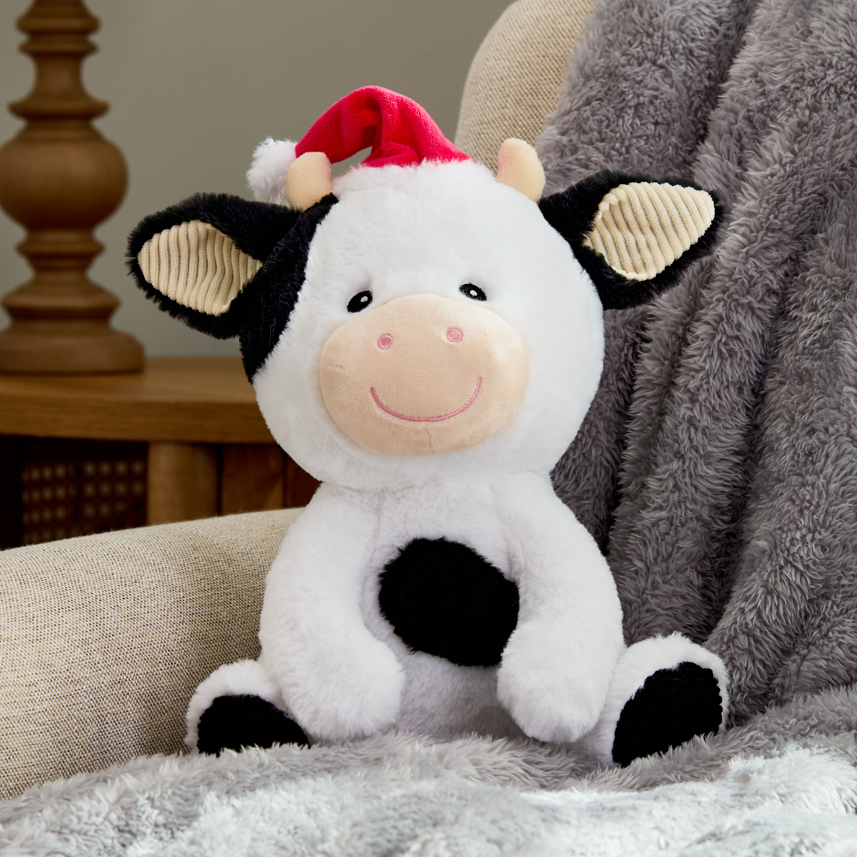 Spark.Create.Imagine. Holiday Cow Baby Plush Toy, White, 12.5"