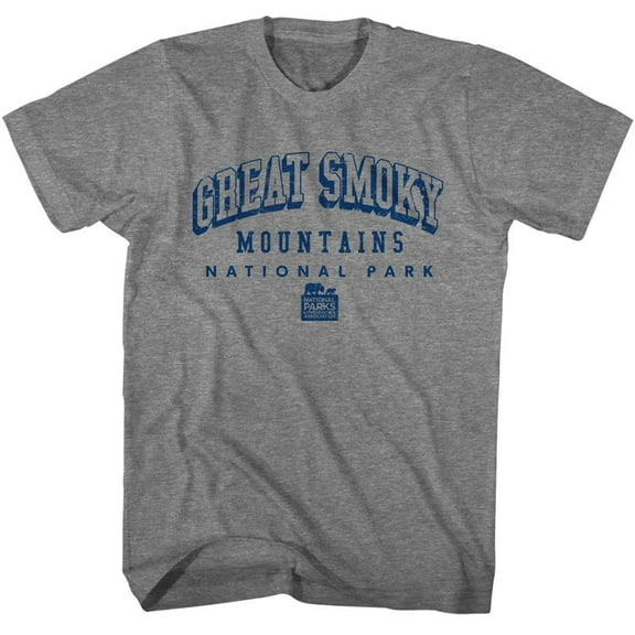 National Parks Smoky Mtn Collegiate Graphite Heather Adult T-Shirt S