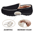 thumbnail image 3 of HOMEHOT Mens Slippers Moccasins House Shoes with Memory Foam Non-Slip Rubber Sole Black US 10, 3 of 6