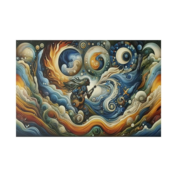 Abstract Music World Player - Canvas Ready to Hang! Wall Art Decor Art Deco