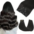 thumbnail image 1 of Extensiones de cabello SAFIRENY Clip in 14 cm, negro natural, 140 g, 1 of 7
