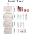 thumbnail image 6 of Hanging Travel Toiletry Bag with Hook, Makeup Bags for Women Cosmetic Organizer Toiletries for Brush Shampoo Travel Essentials, Blue Flower, 6 of 9