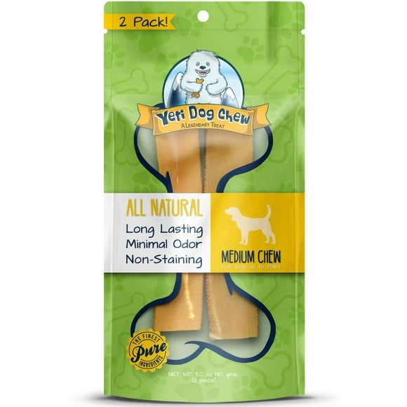 Yeti Natural Yak Cheese Long Lasting Dog Chews for Aggressive Chewers, Medium Dog, 2 Pieces, 5 Oz