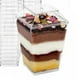 thumbnail image 4 of Tazas de postre transparentes con tapas, reutilizables, trapezoidales, transparentes, fáciles de limpiar, taza de aperitivo para helado de frutas, 4 of 10