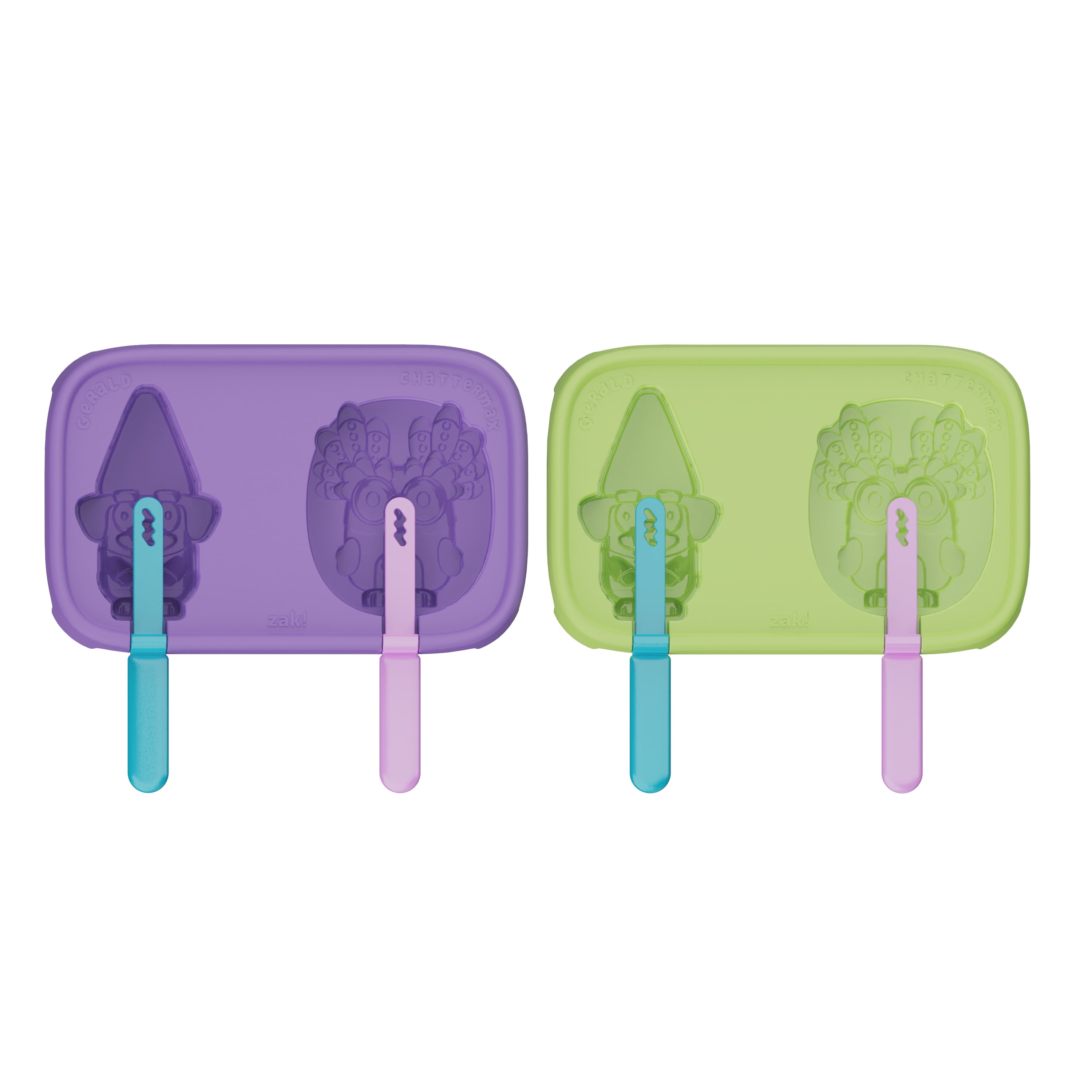 Zak Designs 8 Ice Pop Bluey 4 Pack Stackable Ice Pop Trays, Kids Summer Fun with Bluey, Bingo, Chattermax, and Gnome