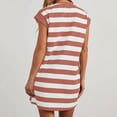 thumbnail image 5 of Dresses for Women Striped Summer Dresses 2024 Crewneck Cap Sleeve Color Block Casual A Line Tshirt Dress with Pockets, 5 of 8