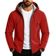 thumbnail image 3 of Men's Waterproof Rain Jacket Solid Color Outdoor Windproof And Waterproof Long Sleeved Hooded Jacket for Casual Commuter, 3 of 7