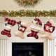 thumbnail image 3 of Medias navideñas para mascotas, juego de 4 medias a cuadros de arpillera para gatos, perros, calcetines colgantes navideños para decoración navideña de árbol de chimenea, 3 of 5