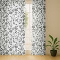 thumbnail image 6 of Vargottam Floral Vines Design Sheer Curtains for Tall Doors & Windows - Set of 2, 90", Grommet Top, Printed Georgette Light Filtering Panels for Home Decor, 6 of 9