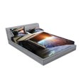 thumbnail image 2 of Ambesonne Scenery Fitted Sheet & Pillow Sham Set, Earth Galaxy Space, Full, Multicolor, 2 of 2