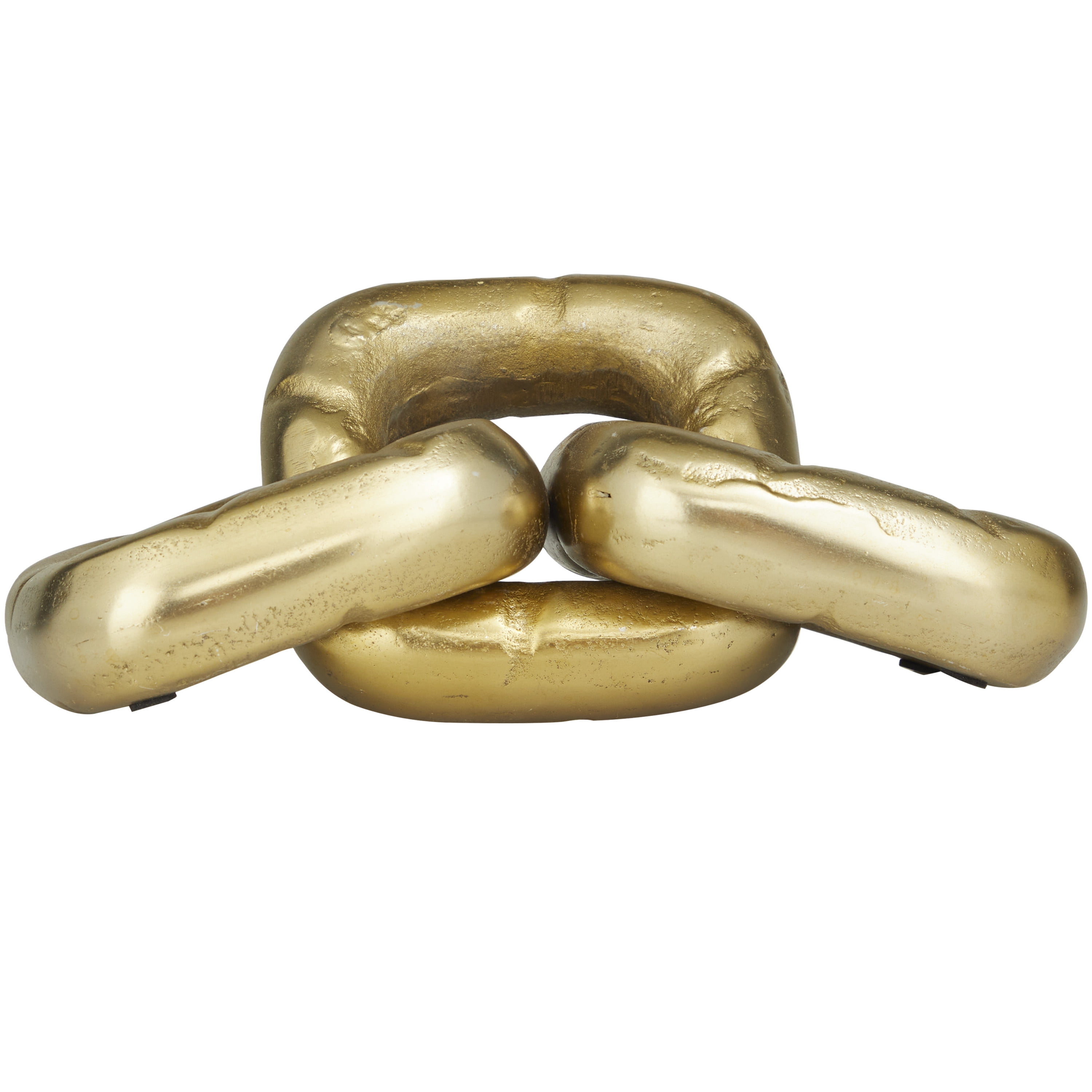 11" x 3" Gold Aluminum Chain Sculpture, by DecMode