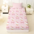 thumbnail image 3 of Erosebridal Cute Bowknot Twin Sheet Sets,Farm Animal Kawaii Duck Bedding For Girls 3-Piece, 3 of 6