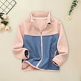 thumbnail image 4 of Generic Toddler Girls Boys Spring Winter Long Sleeve Spliced Thick Plush Zipper Stand Collar Coat Jacket for 3-9 Years for Holiday Winter Party Christmas（4-5 Years Pink）, 4 of 4