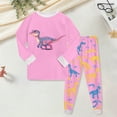 thumbnail image 2 of Hessimy Toddler Boys Girls Summer Cute Cartoon Print 2Pcs Thermal Underwear Warm Spring Shirt Pants Comfy Set, Summer Spring Comfort(Pink,5-6 Years), 2 of 5