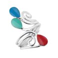 thumbnail image 2 of Floral Vine Ornate Teardrop Multiple Color Sterling Silver Ring-8, 2 of 4