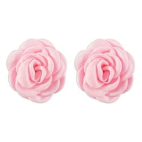 HUANLEDASH 1 Pair Rose Stud Earrings Elegant Camellia Flower Design Solid Color Women Summer Elegant Earring Comfortable Anti-Allergic Party Jewelry