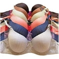 thumbnail image 2 of Iheyi 6 Pieces Various Style Plain Polka Dot Basic Comfort Everyday Wear Full Cup Bra A-DDD (32A, Style # 4172), 2 of 3