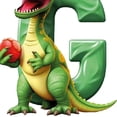 thumbnail image 2 of Adorno Acrílico Con Forma Letra G Dinosaurio para Navidad Coche Plano 2D, 2 of 3