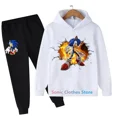 thumbnail image 5 of Conjuntos de ropa con capucha y pantalones de Sonic para niños y niñas, trajes de disfraces de Sonic de América, 5 of 5