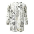 thumbnail image 4 of Pisexur Hauts pour Femmes Grande Taille Mode Chemises 3/4 Automne Décontractées Blouses à Col Rond Mignonnes à Imprimé Floral Tuniques Amples, 4 of 5
