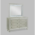 thumbnail image 5 of Modern Glam Style 4pc King Size Upholstery LED Bed Dresser Mirror Nightstand Wooden Master Bedroom Furniture Set, 5 of 7