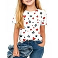 thumbnail image 2 of Zpanxa T-Shirts Athlétiques pour Filles Imprimé Étoile Col Rond Manches Courtes Haut Décontracté Polyester Spandex 3 Ans, 2 of 7
