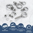 thumbnail image 4 of Uxcell M10 x 40mm Eye Bolt, 4Pcs 304 Stainless Steel Thread Lifting Ring Set, Silver, 4 of 7