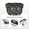 thumbnail image 5 of Ratiio Watercolor Floral Pattern Square Double Layer Waist Bag, Durable Twill Fabric Waist Pack with Adjustable Belt,Outdoor Hiking, Running, Travel Waist Bag, 5 of 6