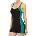 thumbnail image 3 of Charmo One Piece Tummy Control Swimsuits Womens Boyleg Sports Swimwear Racerback Bathing Suits for Women, 3 of 5