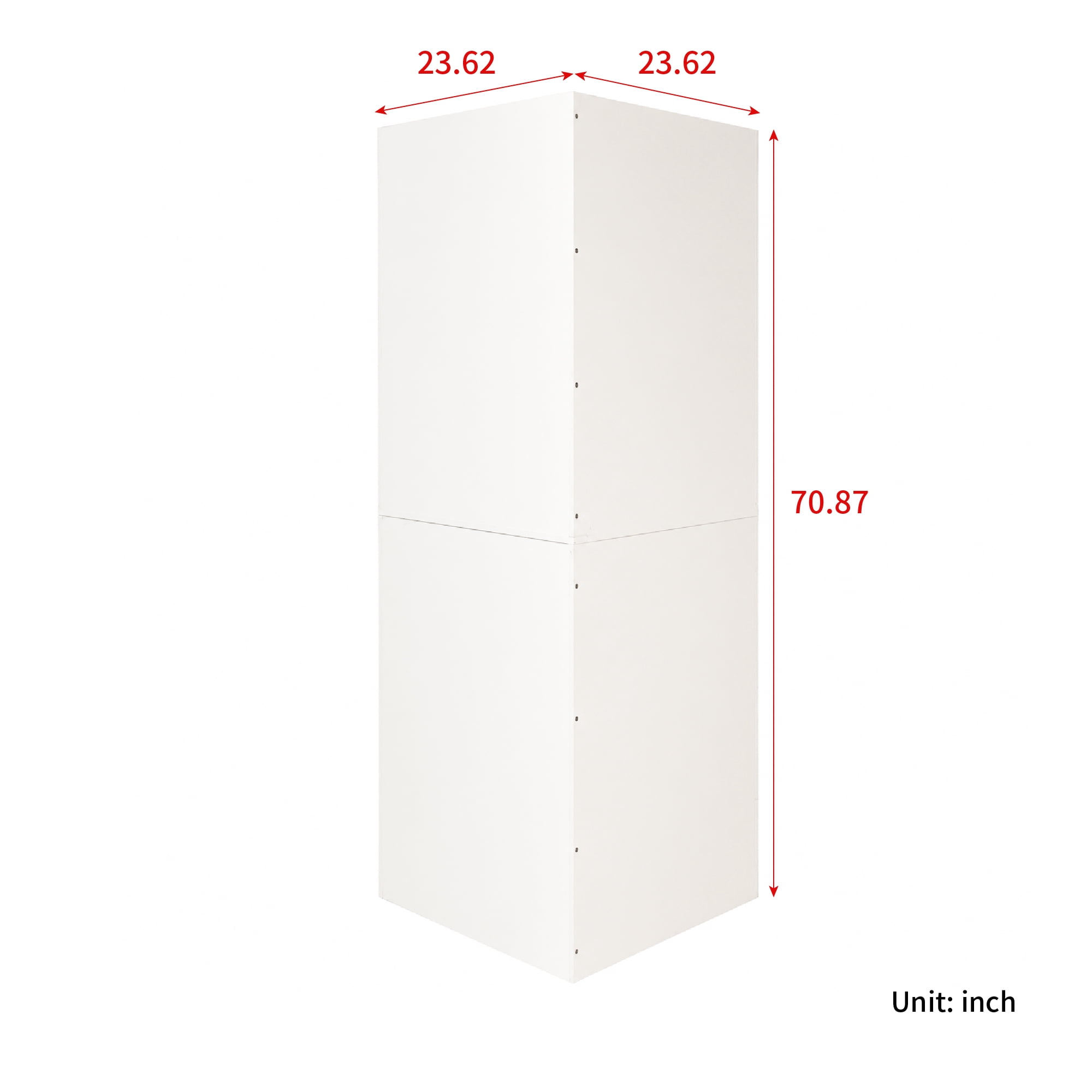 Mintazer 70.87" Tall Corner Pantry Cabinet, L Shaped Kitchen Hutch Corner Cupboard with 2 Doors & Shelves for Dining Room, Kitchen, Closet, White
