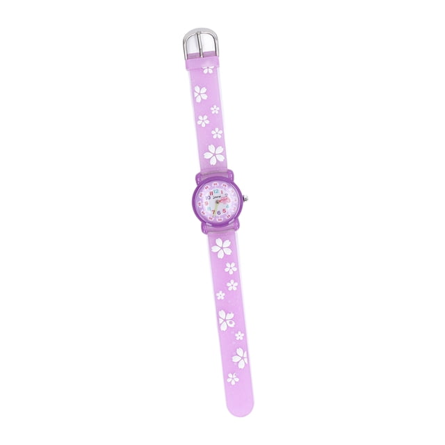 Girls Watches, Colorful 3D Waterproof Girls' Toy Cartoon Educational Stable For Girls For Over 3 Years Old Purple