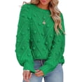 thumbnail image 1 of xiaxaixu Tricot pour Femmes Manches Longues Col Rond Chandail-Over Chaud avec Boules pour Automne Hiver, 1 of 6